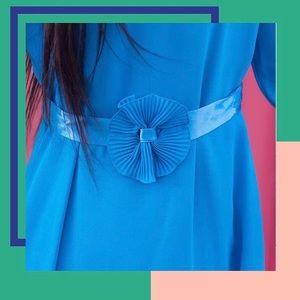 VINTAGE - Blue Ursula MIDI Dress